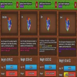 X4 HUGE RAINBOW HATCH DILOPHOSAURUS