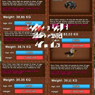 4pcs Nm Bald Eagle 38kg, Titanic Nm Spider