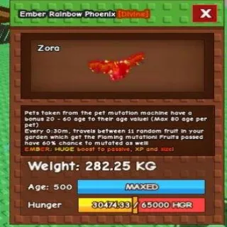 Huge Ember Rainbow Phoenix