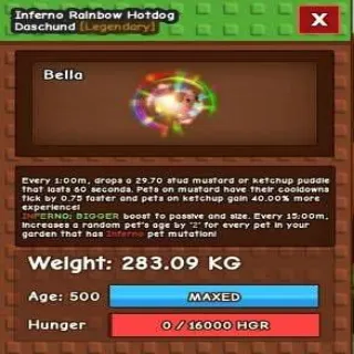 Huge Inferno Rainbow Hotdog Daschund