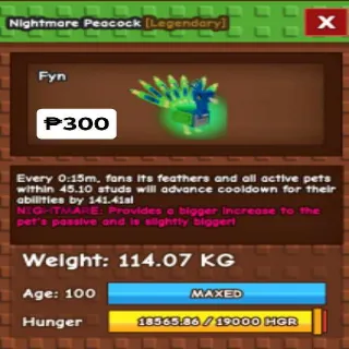 Colossal Peacock 114kg