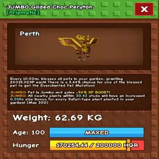 Huge Jumbo Gilded Choc Peryton