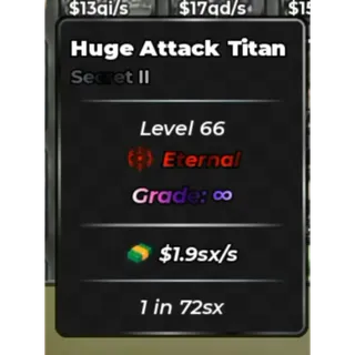 HUGE ATTACK TITAN $1.9sx/s - ANIME DICE