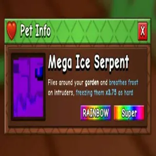 RAINBOW MEGA ICE SERPENT GROW A GARDEN 2