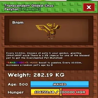 Huge Transcedent Glided Choc Peryton
