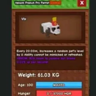 Huge Venom French Fry Ferret