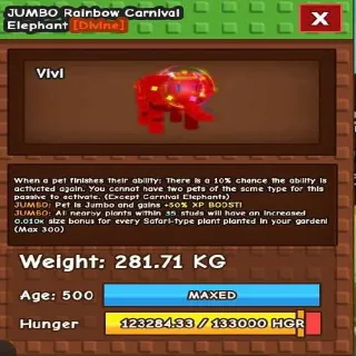Huge Jumbo Rainbow Carnival Elephant