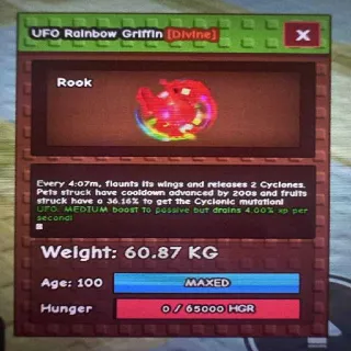 HUGE UFO RAINBOW GRIFFIN