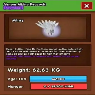 Huge Venom Albino Peacock