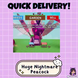 Huge Nightmare Peacock (50.15kg)│AoE Cooldown Reduction│Grow a Garden