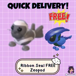 Ribbon Seal+ FREE Zeopod│Adopt me Pets