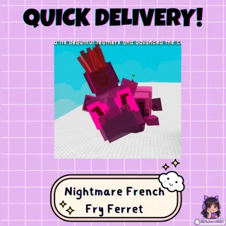 Nightmare French Fry Ferret (Semi Huge) | 20min CD: Pet Level UP! | Grow a Garden