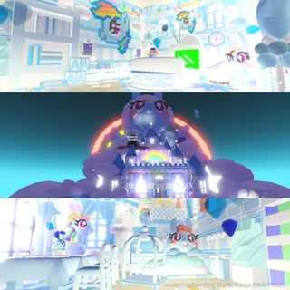 Pastel Rainbow Pony Castle (Cloud Glitch Build) ┃Tiny House