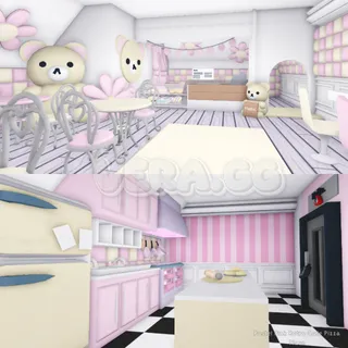 Pastel Pink Retro Cafe┃ Pizza Place House