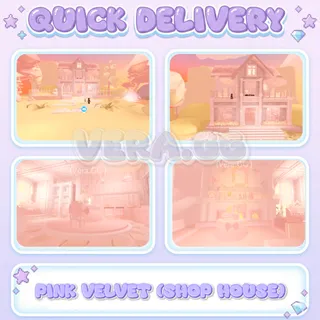 Pink Velvet (Shop House) | Coquette Preppy Adopt Me House