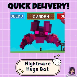 Huge Nightmare Bat (59.83kg)│Spooky Variant Booster (3.72x)│Grow a Garden