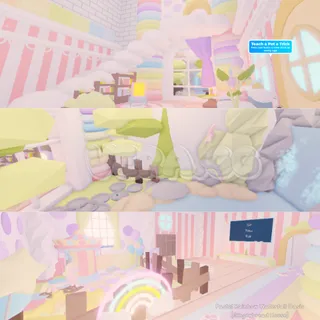 Pastel Rainbow Waterfall Oasis (Gingerbread House)