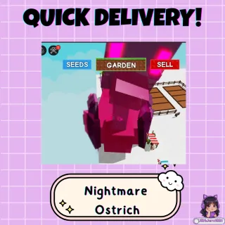 Colossal Nightmare Ostrich (112.90kg) │ +10 Bonus Age to All Hatched Pets │ Grow a Garden