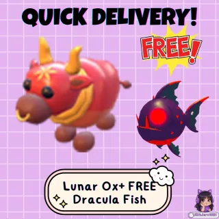 Lunar Ox+ FREE Dracula Fish│Adopt me Pets