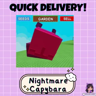 Large Nightmare Capybara (27.47kg)│Infinite Hunger & XP Boost│Grow a Garden