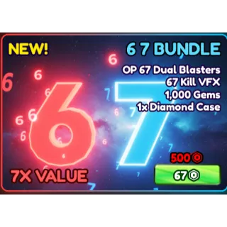 6 7 BUNDLE | Hypershot [Roblox] | OP Dual Blasters + 1000 Gems | Only $1.75!