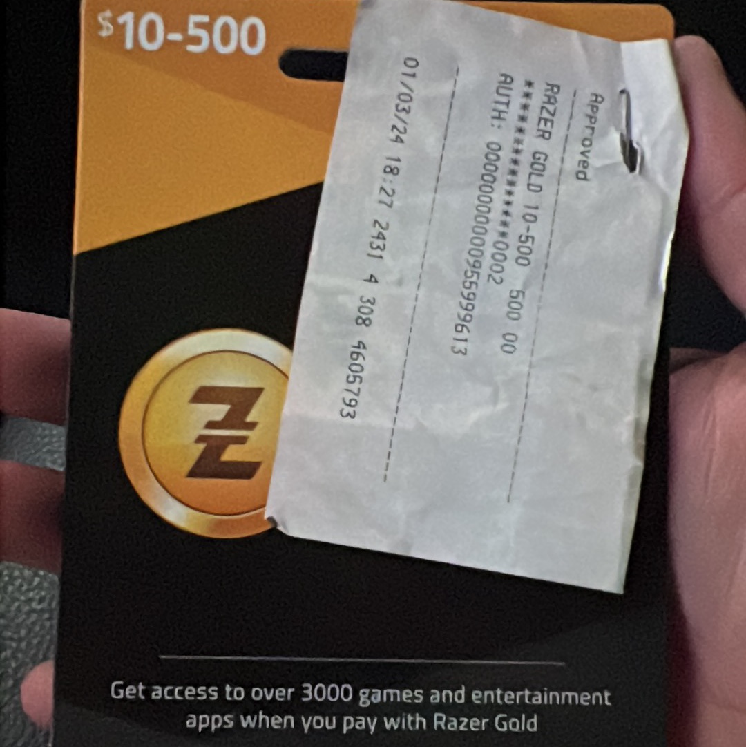 $500.00 Razer Gold - Razer Gold Tarjeta de Regalo - Gameflip