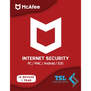 McAfee Internet Security Key 10 Devices/1 Year