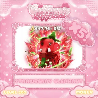 X5 Strawberry Elephant 647.76 K/S - Escape Tsunami For Brainrot