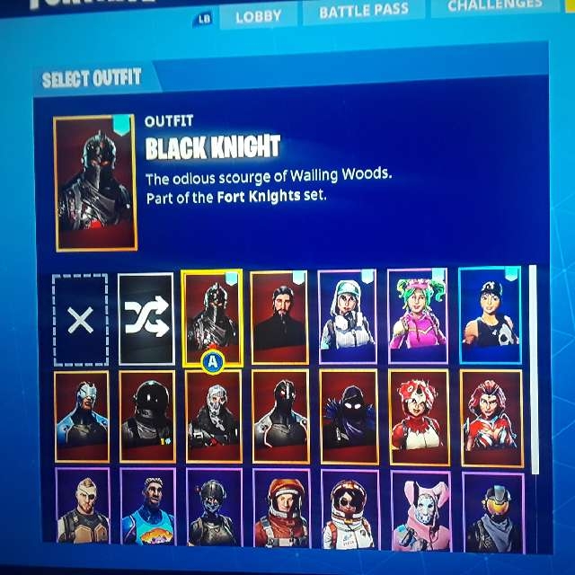 fortnite omega and black knight account with many more skins - all fortnite knight skins