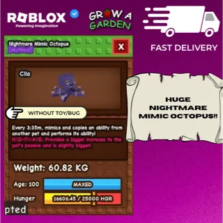 HUGE NIGHTMARE MIMIC OCTOPUS 60KG+ | 15S CD WITH TOY