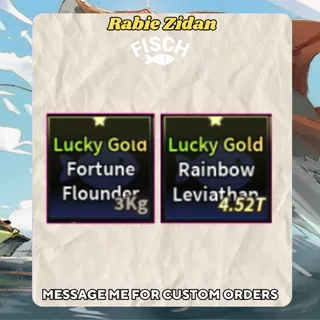 Lucky Gold Rainbow Leviathan & Lucky Gold Fortune Flounder - Fisch
