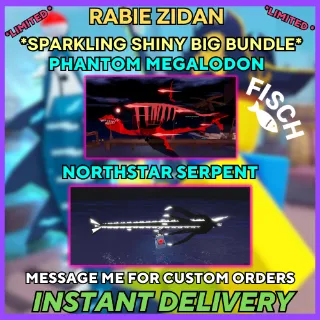 Sparkling Shiny big Northstar Serpent + Sparkling Shiny big Phantom Megalodon - fisch