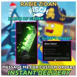 Service Blade OF GLORP & GLORP's SAUCER  - Dr. Crookspine Quest   - Fisch