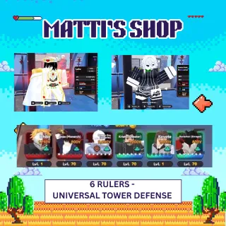 6 RULERS - UNIVERSAL TOWER DEFENSE ACCOUNT