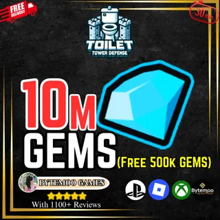 10M GEMS W FREE 500K GEMS - Toilet Tower Defense - TTD