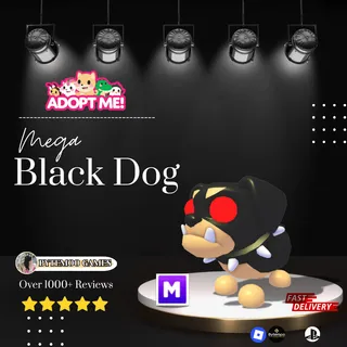 Mega Black Dog 1x Pet Adopt me