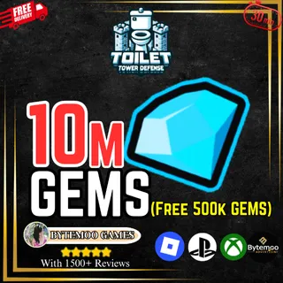 10M GEMS W FREE 500K GEMS - Toilet Tower Defense - TTD