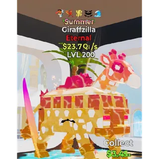 Summer Giraffzilla 5 traits 23.7Qi/s Fortnite Steal The Brainrot
