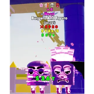 Neon Burguro and Fryuro ★5 STAR 4 traits Fortnite Fight The Brainrot