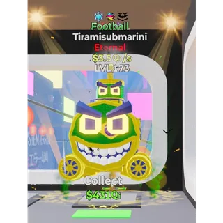 Football Tiramisubmarini 3 traits 3.5Qi/s Fortnite Steal The Brainrot