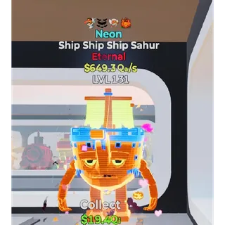 Neon Ship Ship Ship Sahur 4 traits Fortnite Steal The Brainrot
