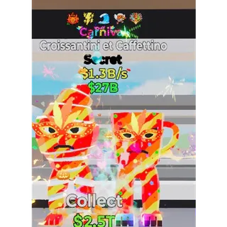 Fortnite Steal the Brainrot Carnival Croissantini et Caffettino 1.3B/s 5 traits