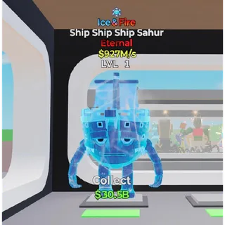 Fortnite Steal The Brainrot Ice & fire Ship Ship Ship Sahur 1 traits