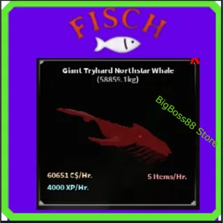 Giant Tryhard Northstar Whale ( Aquarium ) 60.6K C$ per hour 4k Xp - Fisch