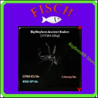 Big Mayhem Ancient Kraken ( Aquarium ) 57.9K C$ per hour 4.4k Xp - Fisch