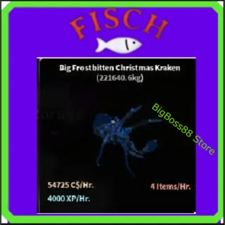 Big Frostbitten Christmas Kraken ( Aquarium ) 54.7K C$ per hour 4k Xp - Fisch