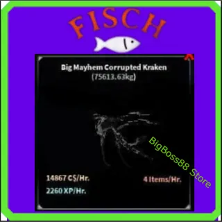 Big Mayhem Corrupted Kraken ( Aquarium ) 14.86K C$ per hour 2.26k Xp - Fisch