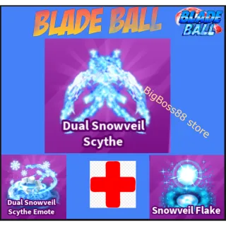 Dual Snowveil Scythe Full set - Blade Ball