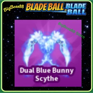 Dual Blue Bunny Scythe - Blade Ball