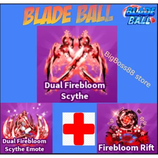 Dual Firebloom Scythe Full Set - Blade Ball